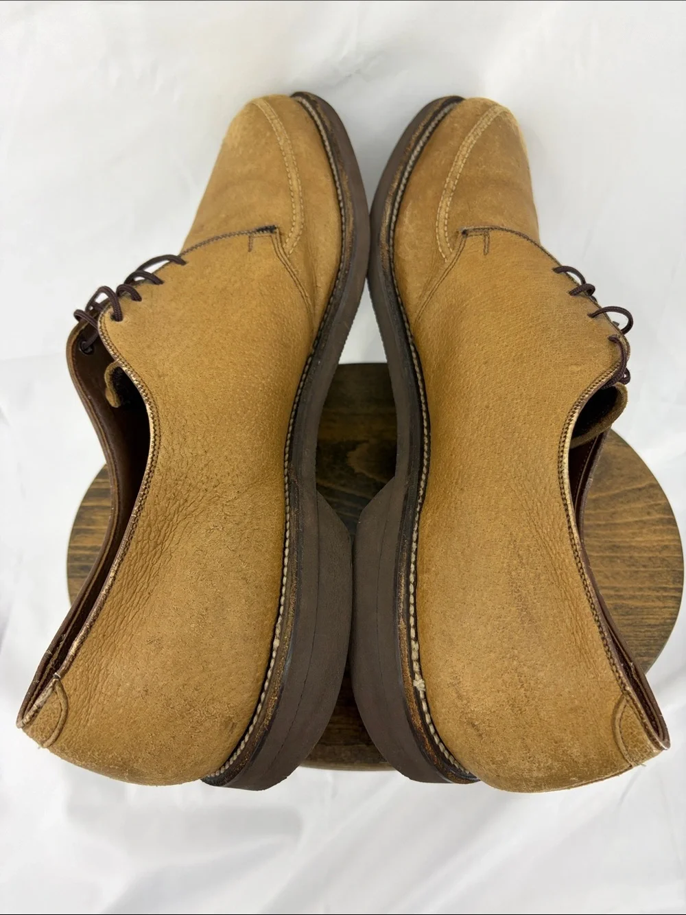 Allen Edmonds Mens Turf Skos Caramel Snuff Suede Lace-up Split-Toe Derby, sz 14